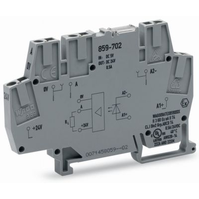 Złączka z optoseparatorem 5V DC / 24V DC / 0,5A / 25kHz 859-702 WAGO (859-702)